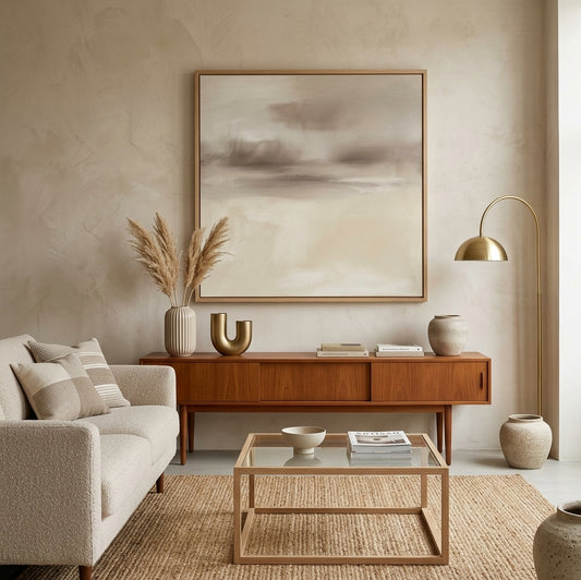 Soft Haze - Minimalist Beige Abstract Wall Art Original