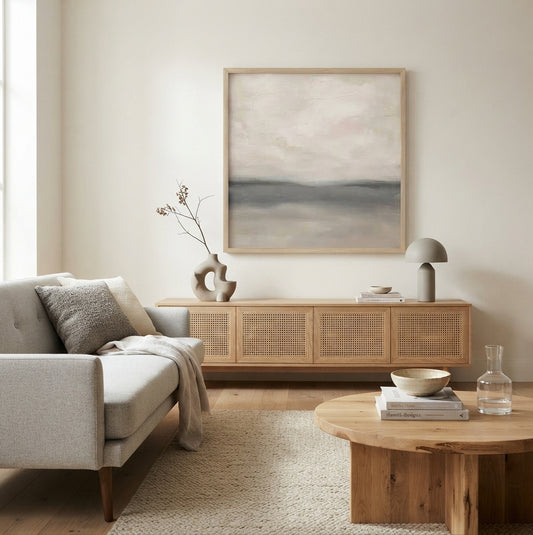 Muted Horizons No.2 - Original Minimalist Neutral Abstract Landscape Painting