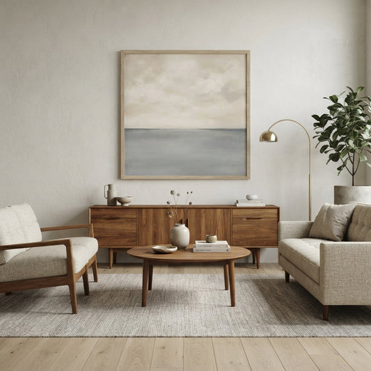 Muted Horizons No.6 - Original Minimalist Ocean Painting