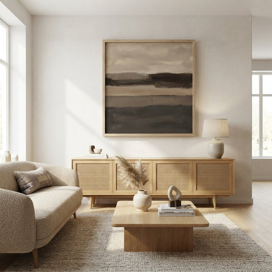 Earthbound Silence - Wabi-Sabi Minimalist Earth Tone Painting
