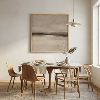 Neutral Drift No. 3 - Large Greige Abstract Landscape Wall Art