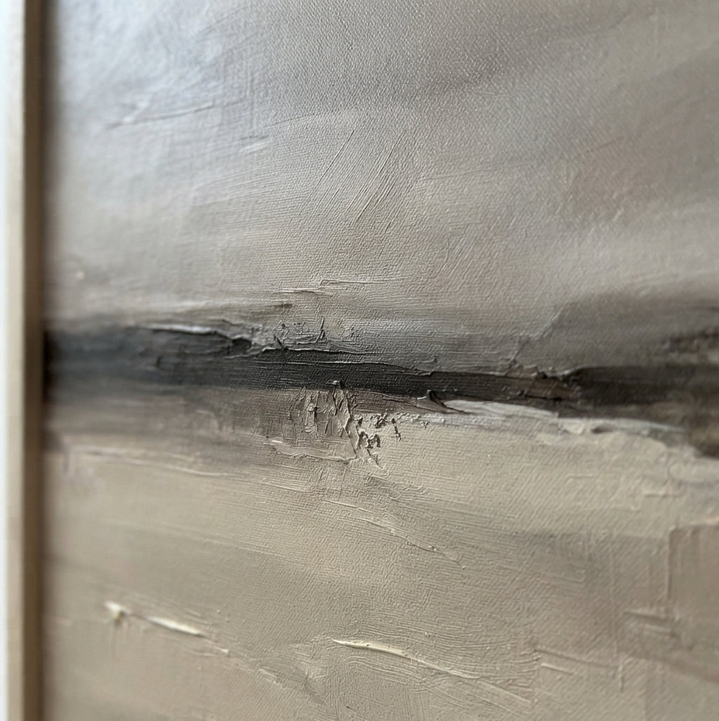 Neutral Drift No. 3 - Large Greige Abstract Landscape Wall Art