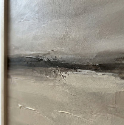 Neutral Drift No. 3 - Large Greige Abstract Landscape Wall Art