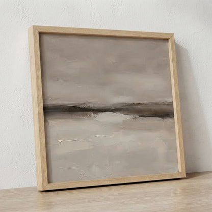 Neutral Drift No. 3 - Large Greige Abstract Landscape Wall Art