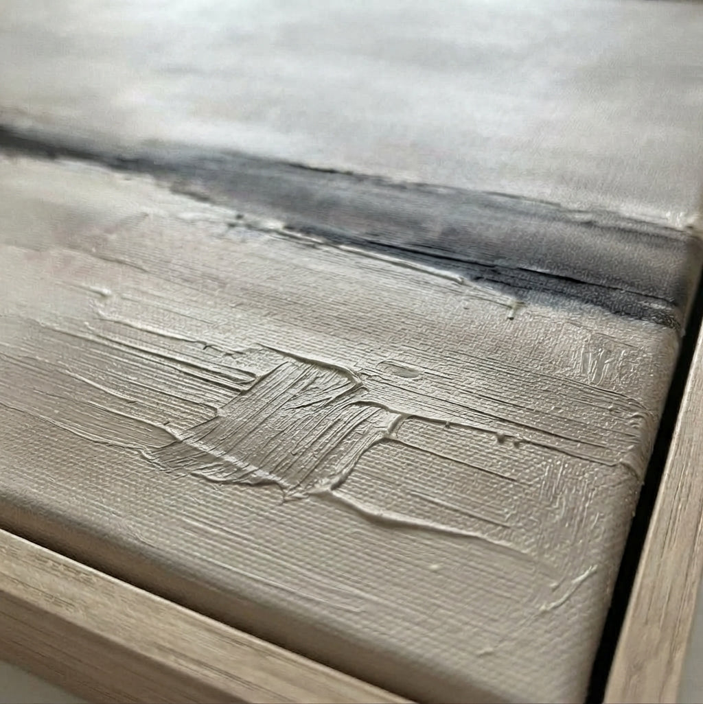 Neutral Drift No. 3 - Large Greige Abstract Landscape Wall Art