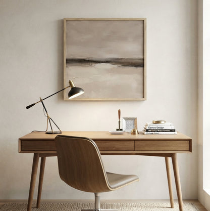 Neutral Drift No. 3 - Large Greige Abstract Landscape Wall Art