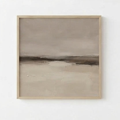 Neutral Drift No. 3 - Large Greige Abstract Landscape Wall Art