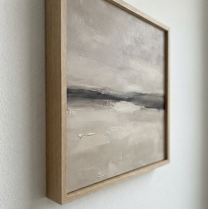 Neutral Drift No. 3 - Large Greige Abstract Landscape Wall Art