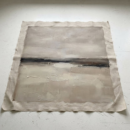 Neutral Drift No. 3 - Large Greige Abstract Landscape Wall Art