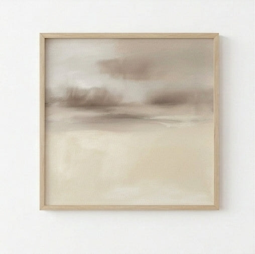 Soft Haze - Minimalist Beige Abstract Wall Art Original