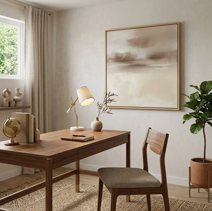 Soft Haze - Minimalist Beige Abstract Wall Art Original