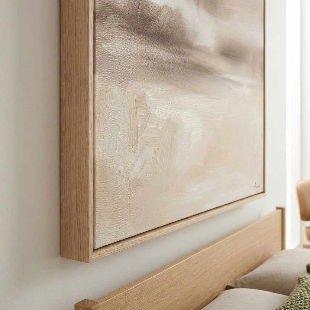Soft Haze - Minimalist Beige Abstract Wall Art Original
