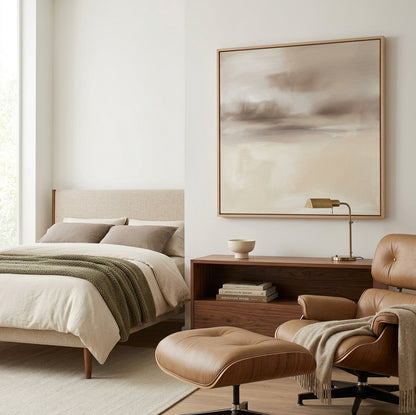 Soft Haze - Minimalist Beige Abstract Wall Art Original