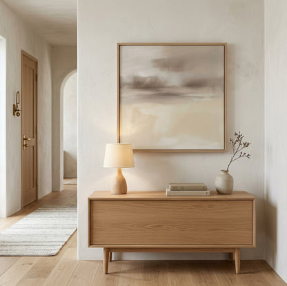 Soft Haze - Minimalist Beige Abstract Wall Art Original