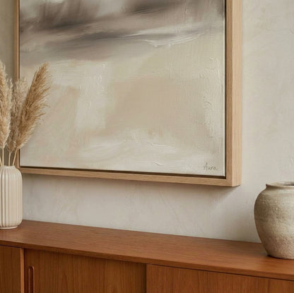 Soft Haze - Minimalist Beige Abstract Wall Art Original