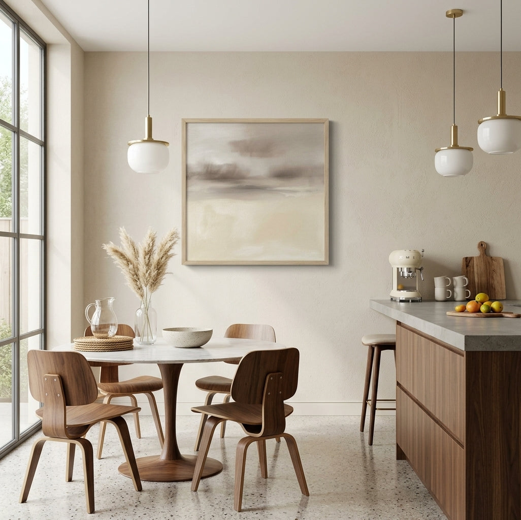 Soft Haze - Minimalist Beige Abstract Wall Art Original