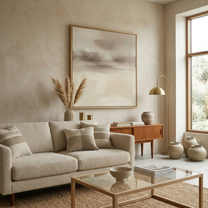 Soft Haze - Minimalist Beige Abstract Wall Art Original