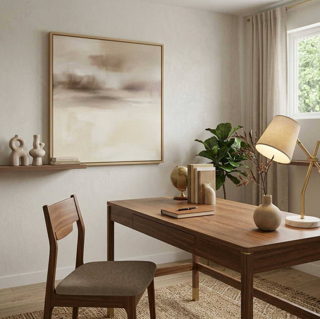 Soft Haze - Minimalist Beige Abstract Wall Art Original