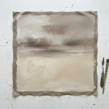 Soft Haze - Minimalist Beige Abstract Wall Art Original
