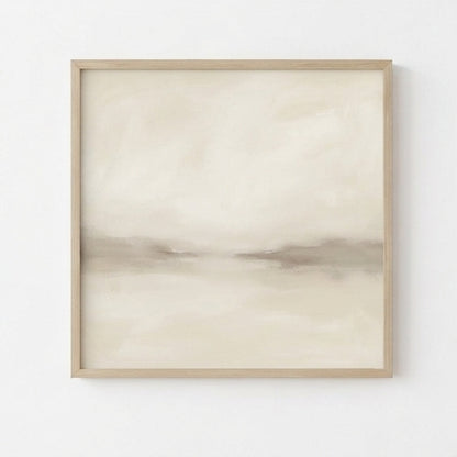 Quiet Horizon - Minimalist Beige Horizon Canvas Art