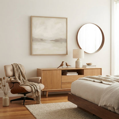 Quiet Horizon - Minimalist Beige Horizon Canvas Art