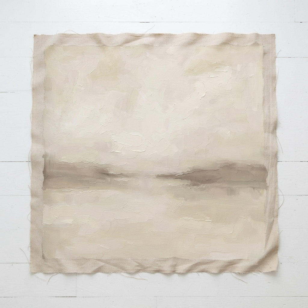 Quiet Horizon - Minimalist Beige Horizon Canvas Art