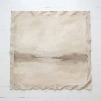 Quiet Horizon - Minimalist Beige Horizon Canvas Art