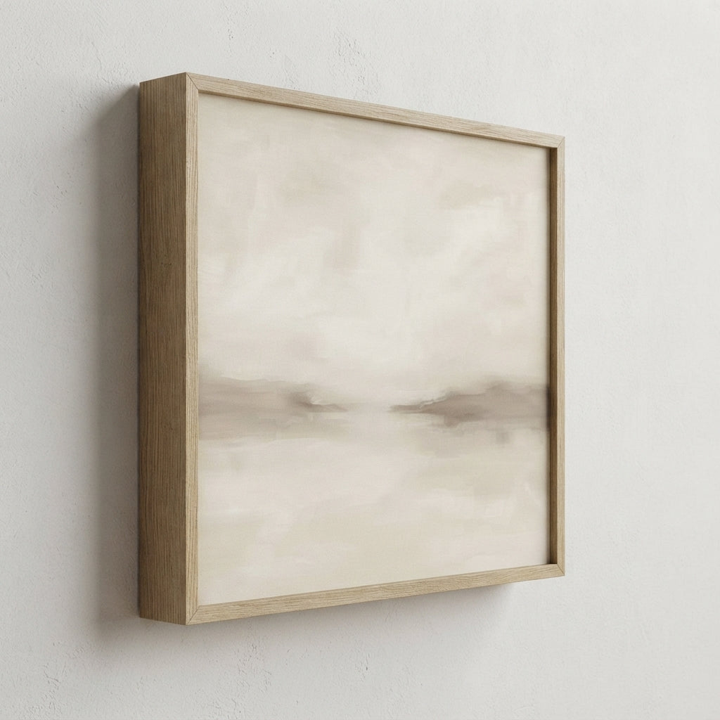 Quiet Horizon - Minimalist Beige Horizon Canvas Art