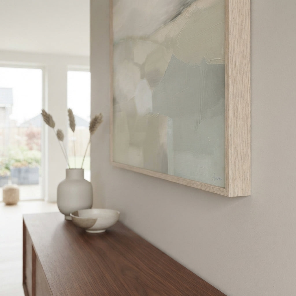 Quiet Fields - Neutral Minimalist Abstract Landscape Painting