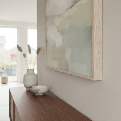 Quiet Fields - Neutral Minimalist Abstract Landscape Painting