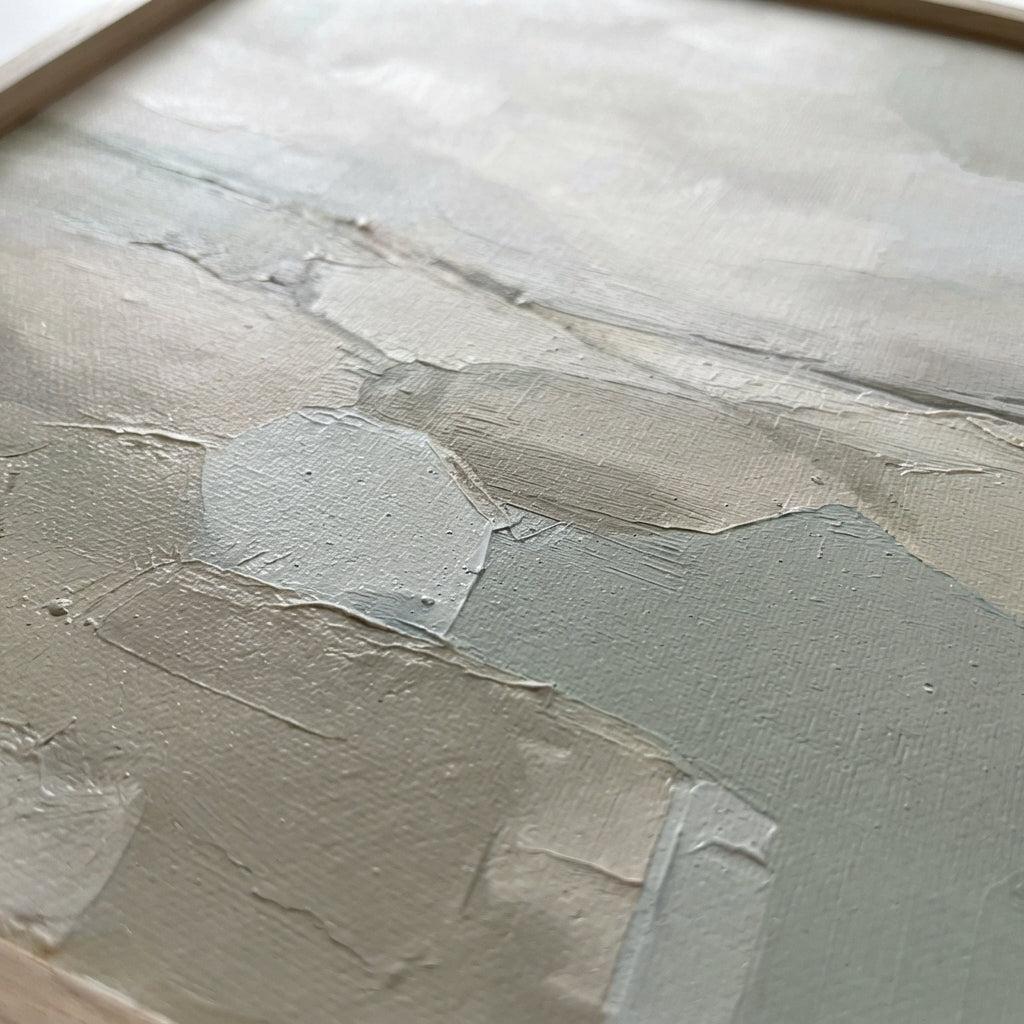 Quiet Fields - Neutral Minimalist Abstract Landscape Painting