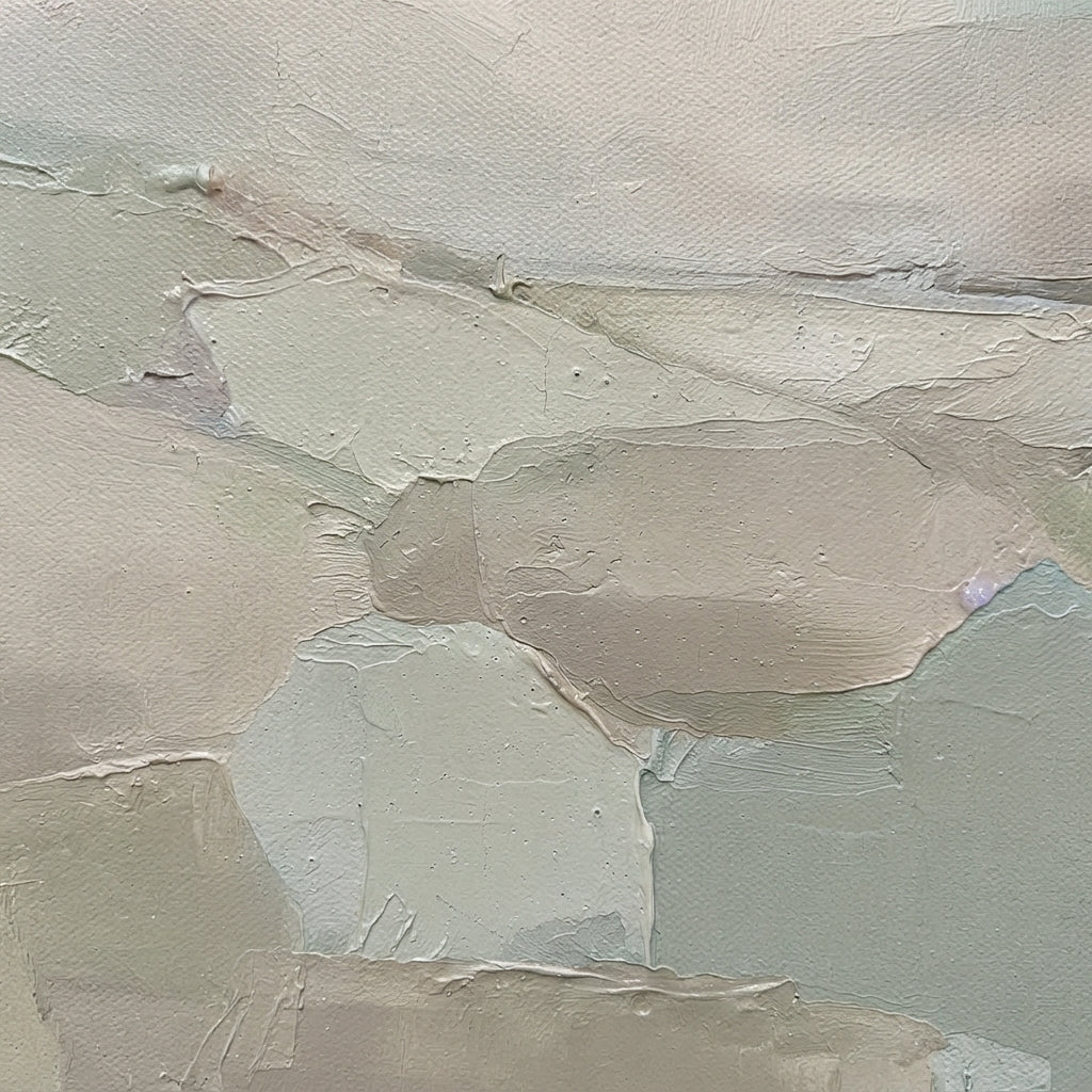 Quiet Fields - Neutral Minimalist Abstract Landscape Painting