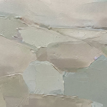 Quiet Fields - Neutral Minimalist Abstract Landscape Painting