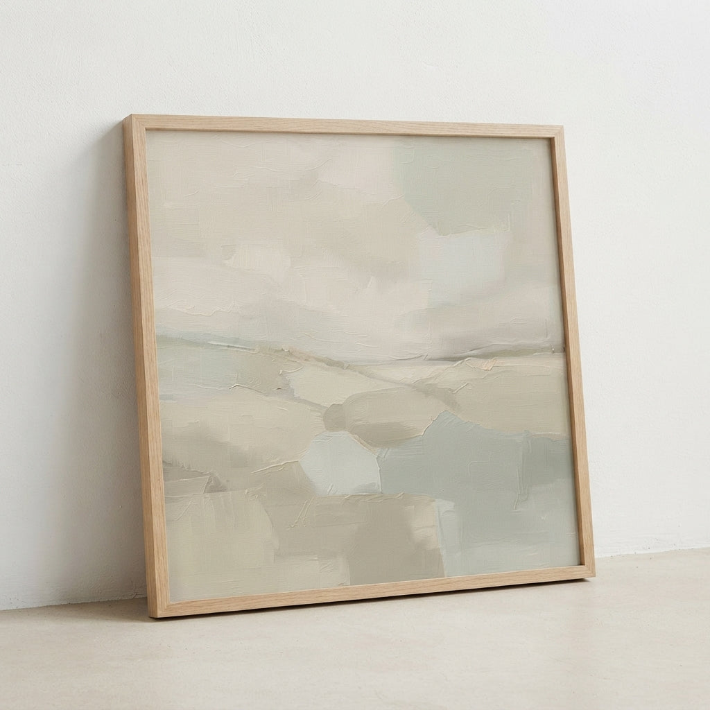 Quiet Fields - Neutral Minimalist Abstract Landscape Painting