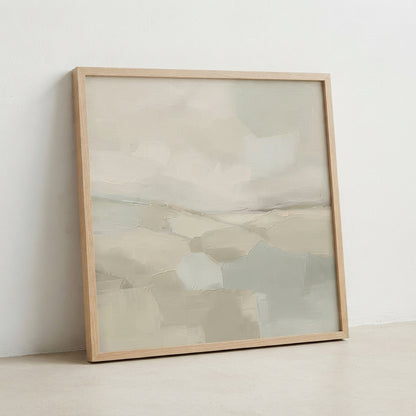 Quiet Fields - Neutral Minimalist Abstract Landscape Painting