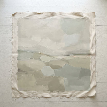 Quiet Fields - Neutral Minimalist Abstract Landscape Painting