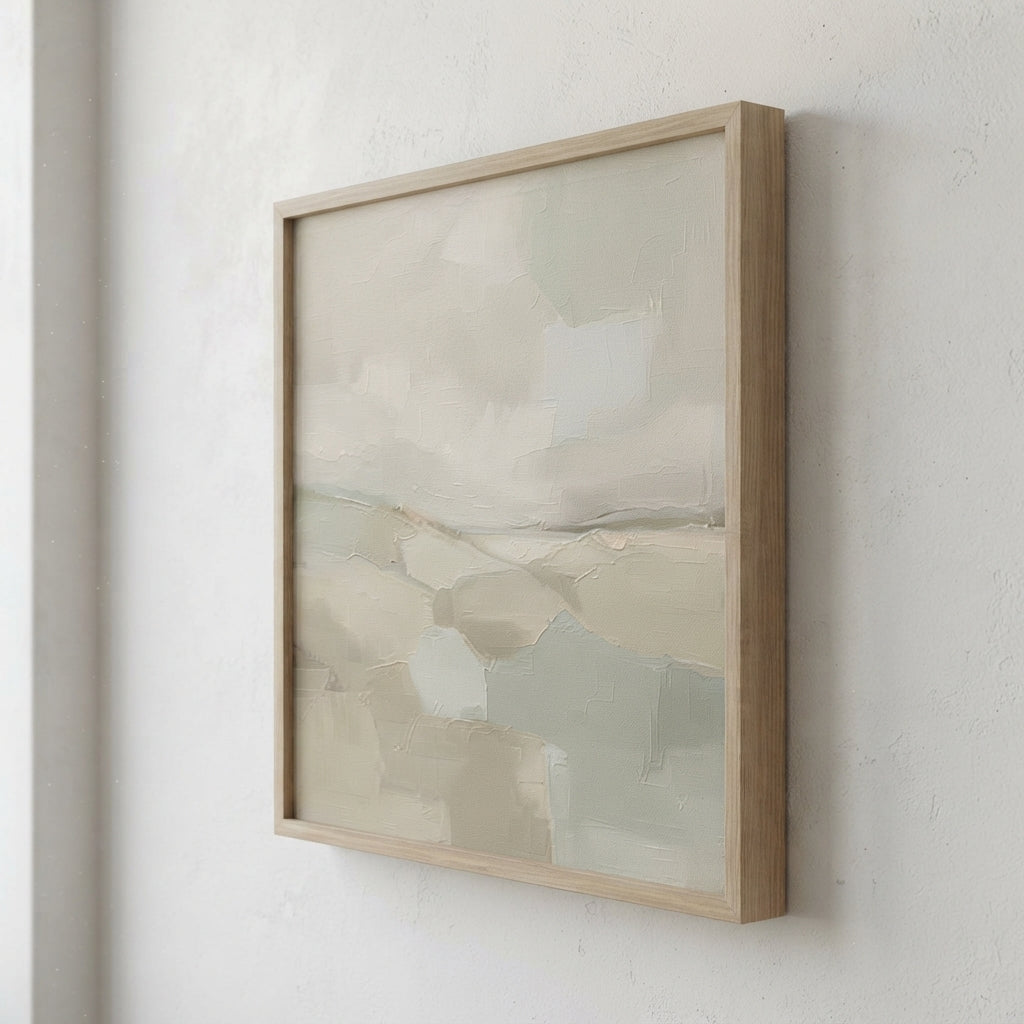 Quiet Fields - Neutral Minimalist Abstract Landscape Painting