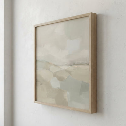 Quiet Fields - Neutral Minimalist Abstract Landscape Painting