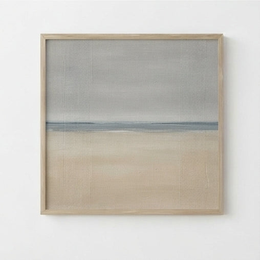 A Gentle Distance - Neutral Minimalist Coastal Landscape Canvas Art