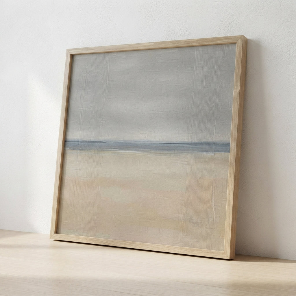 A Gentle Distance - Neutral Minimalist Coastal Landscape Canvas Art
