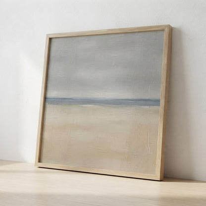 A Gentle Distance - Neutral Minimalist Coastal Landscape Canvas Art