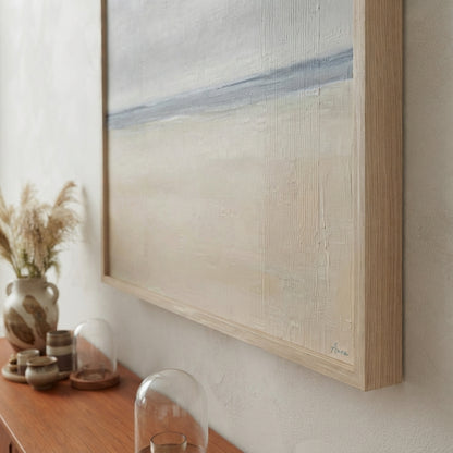 A Gentle Distance - Neutral Minimalist Coastal Landscape Canvas Art