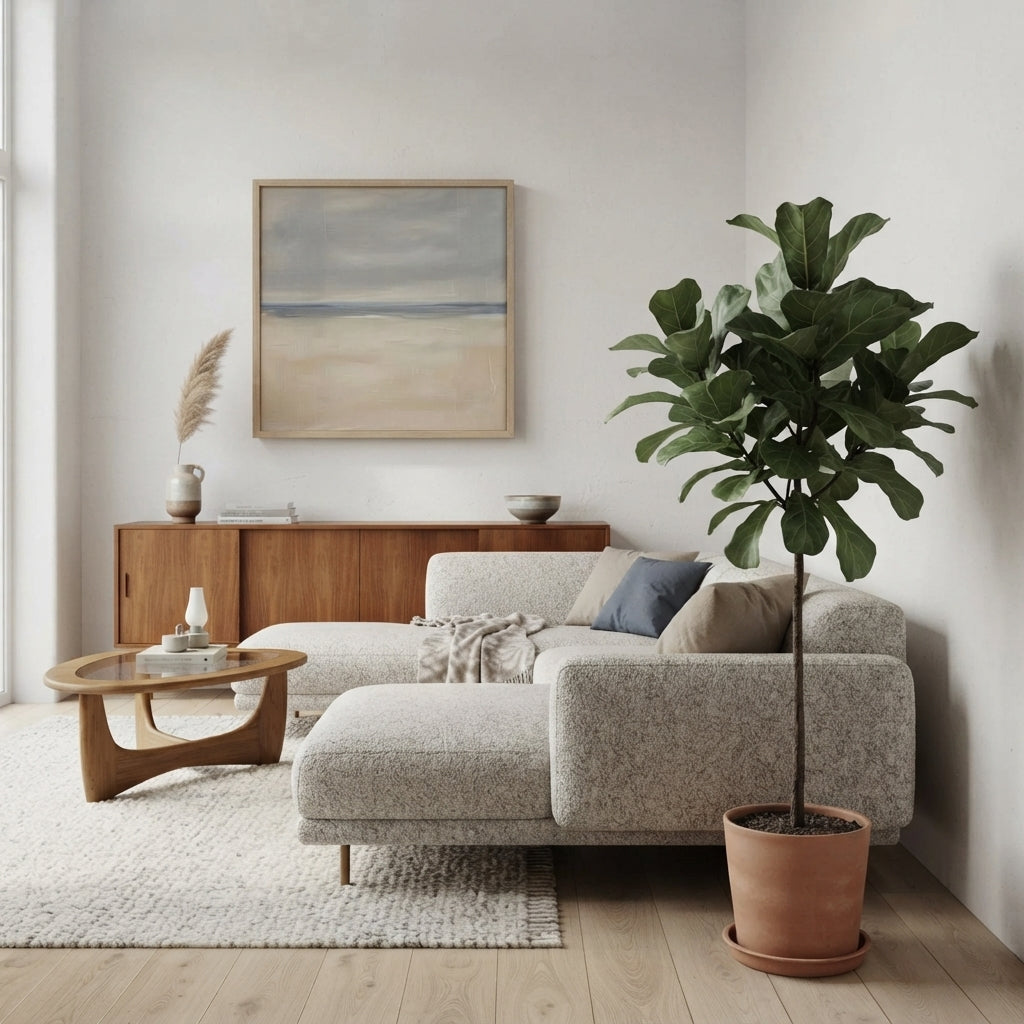 A Gentle Distance - Neutral Minimalist Coastal Landscape Canvas Art