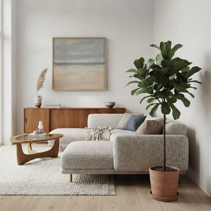 A Gentle Distance - Neutral Minimalist Coastal Landscape Canvas Art