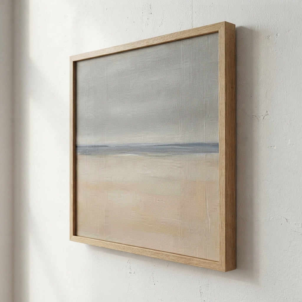 A Gentle Distance - Neutral Minimalist Coastal Landscape Canvas Art