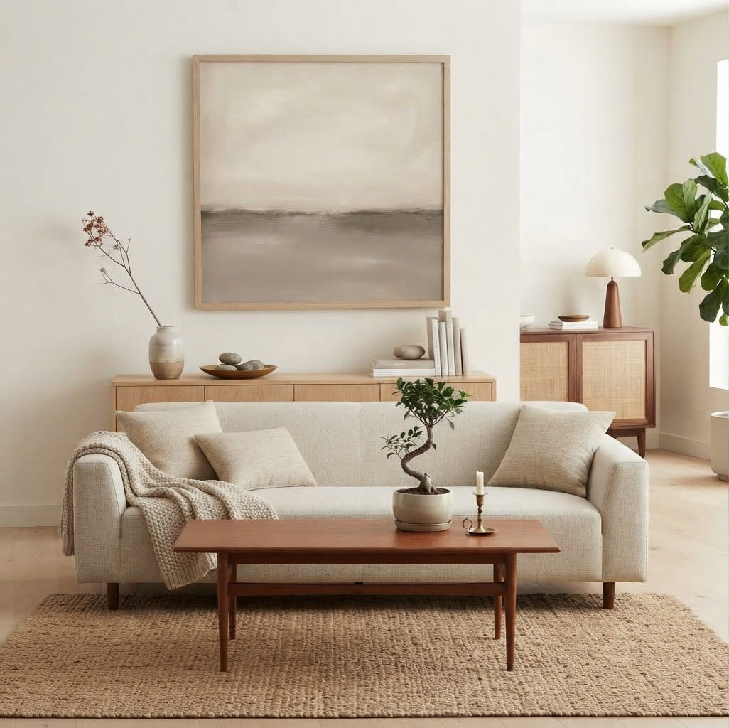 Neutral Drift - Neutral Minimalist Landscape Painting