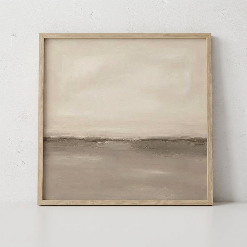 Neutral Drift - Neutral Minimalist Landscape Painting