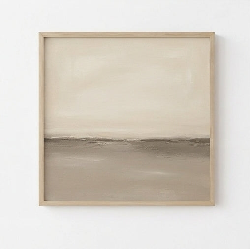 Neutral Drift - Neutral Minimalist Landscape Painting