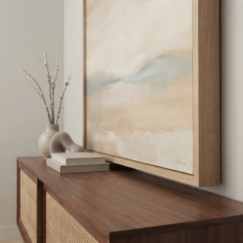 Where the Light Rests - Original Japandi Landscape Painting