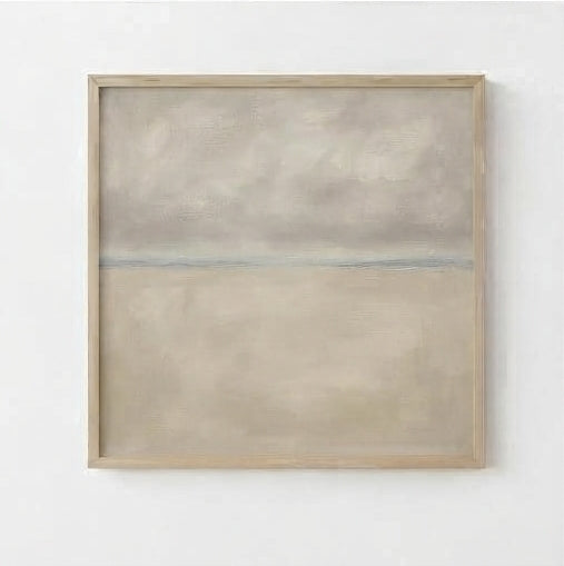 Muted Horizons No.4 - Original Minimalist Coastal Oil Painting